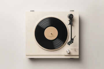 Record player top view. Generative AI