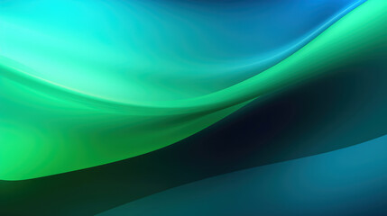 Fototapeta premium Abstract blue and green background with waves for design or presentation. Generative AI