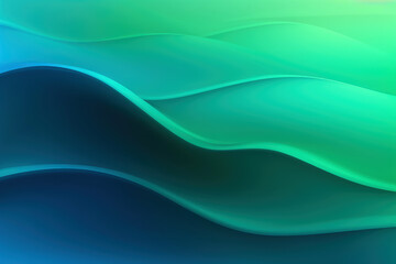 Fototapeta premium Abstract blue and green background with waves for design or presentation. Generative AI
