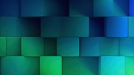 Blue and green tile background with squares. Generative AI