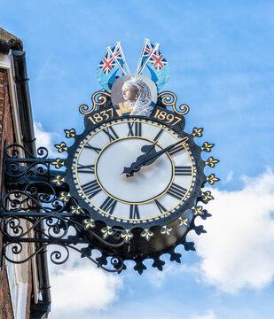 The Tolsey Clock in Wotton Under Edge, Gloucestershire, United Kingdom