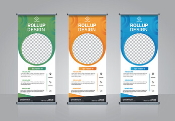 professional business  roll up banner design template 