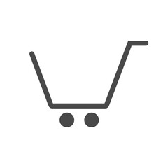 Shopping cart icon, supermarket services icon vector isolated on white background, shopping cart symbol.