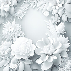 Abstract floral background with white flowers. Vector illustration for your design.