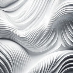 Obraz na płótnie Canvas Abstract white wavy background. 3d rendering, 3d illustration.