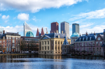 Fototapeta na wymiar Skyline of The Hague, the Netherlands.