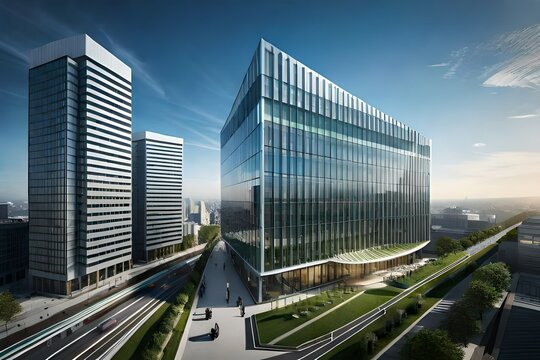 modern office building in the city - Generative AI Technology