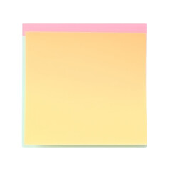 yellow sticky notes isolated on transparent background cutout