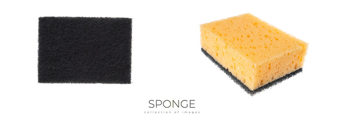 Kitchen sponge isolated on white background