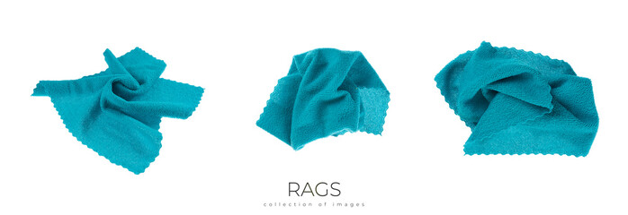 Rags microfiber isolated on a white background. Microfiber cleaning towel.