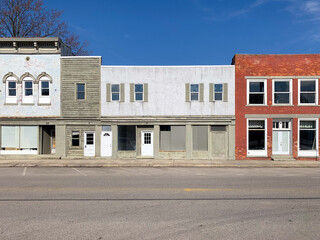 Abandoned vacant building and stores in Milford Center Ohio