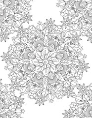 Full-page floral mandalas coloring book images pages for adults