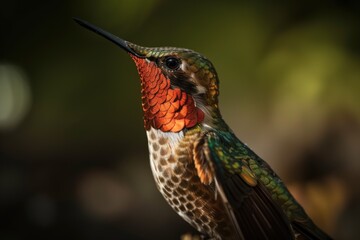 Fototapeta na wymiar hummingbird, fluttering its wings, in close-up shot, created with generative ai