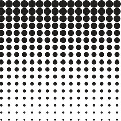abstract seamless small to big black circle halftone pattern.