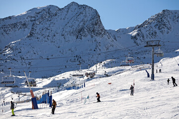 Fototapeta na wymiar Ski slope of Grandvalira in Pas de la Casa