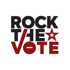 Fototapeta na wymiar Rock the vote typography, t-shirt design, Election quotes, banner design victor, USA President Election typography