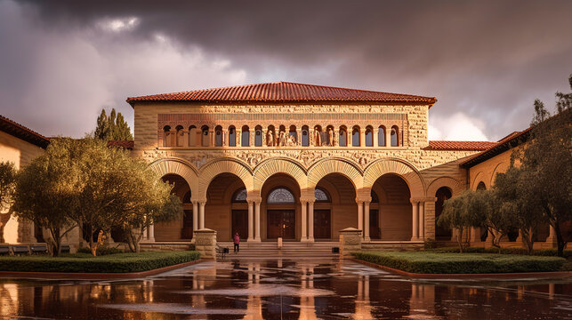 The campus of the famous university in Stanford. Generative Ai
