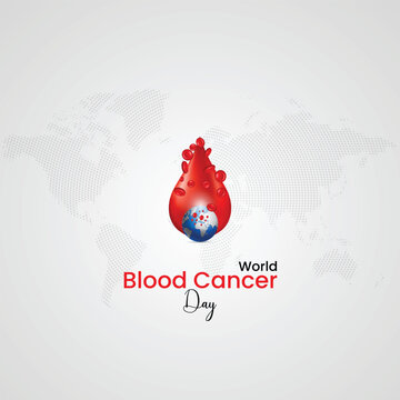 world blood cancer day. world blood cancer day vector illustration poster, banner, greetings card etc. Blood cell vector icon.