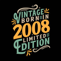 Vintage Born in 2008, Born in Vintage 2008 Birthday Celebration