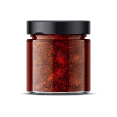 Glass jar for strawberry jam