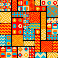 Abstract geometric Square color background. Patchwork style.
