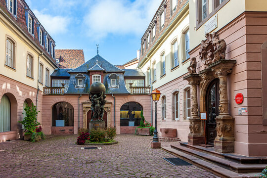 Colmar, Alsace, France - September 10, 2017: Frederic-Auguste Bartholdi Museum, a sculptor whose name is mainly associated with the Statue of Liberty
