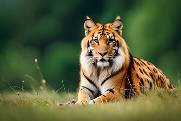 Fototapeta na wymiar tiger in the forest generative ai technology