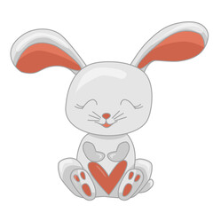 Cartoon Rabbit Character on a White Background	

