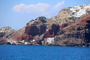 View of Amoudi Bay on the Cyclades island of Santorini-Greece  