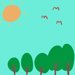 tree and sun with the sky