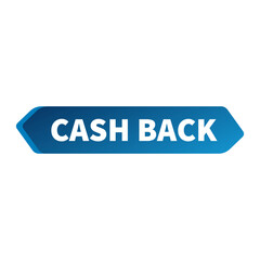 Cashback In Blue Gradient Color And Rectangle Shape For Guarantee Promotion
