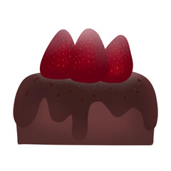Chocolate cake strawberries 