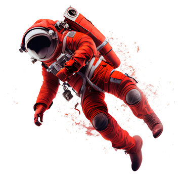 
Space exploration concept. Astronaut in suit. On transparent background (png), easy for decorating projects.