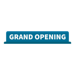 Grand Opening In Rectangle Shape And Blue Color For Announcement
