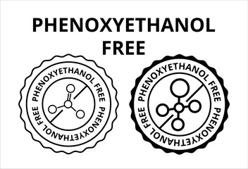 Phenoxyethanol free. Vector logo illustration.