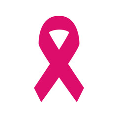 Pink ribbon breast cancer awareness icon symbol design