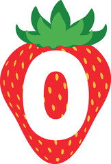 Obraz premium Strawberry with number 0