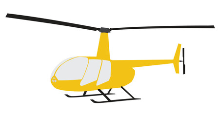 Fototapeta premium Yellow Helicopter icon flying sketch flat sketch