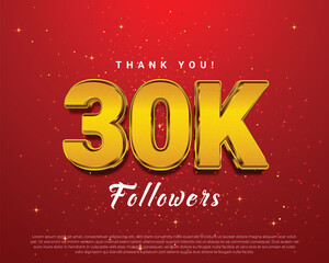 Thank you 30k followers banner for social media post