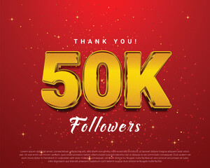 Thank you 50k followers banner for social media post
