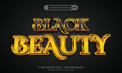 Black beauty 3d editable luxury text effect vector
