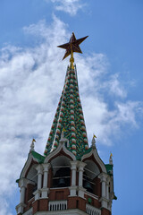 Fototapeta premium Star on tower Moscow Kremlin.