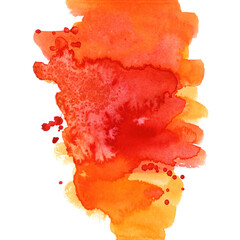 Bright painted red, orange and yellow watercolor texture. Hand drawn background
