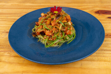 plate with food, restaurant shot.