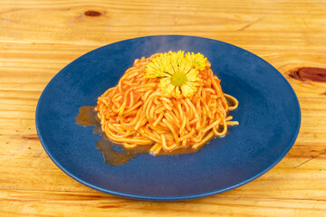 plate with food, restaurant shot.