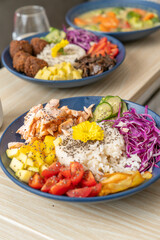 plate with food, restaurant shot.