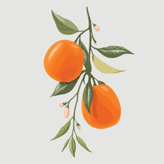 orange branch with leaves