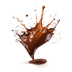 liquid chocolate splash forming from a small chocolate pool. .Generative A.I.