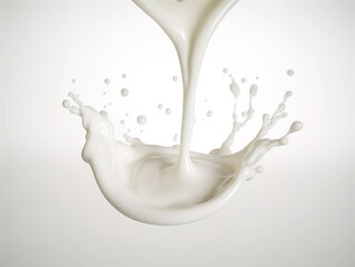 pour of milk with a stunning splash suspended in mid-air. Generative A.I.