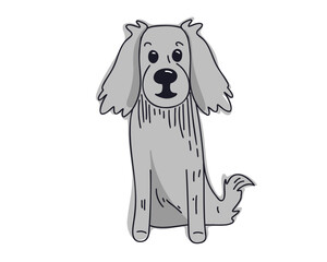 portrait of a cute little dog. Flat vector illustration